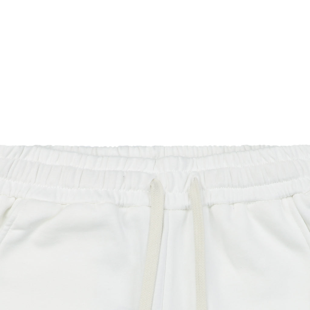 Chrome Hearts Pink Sanskrit Triple Cross Floral Embroidery Shorts — White
