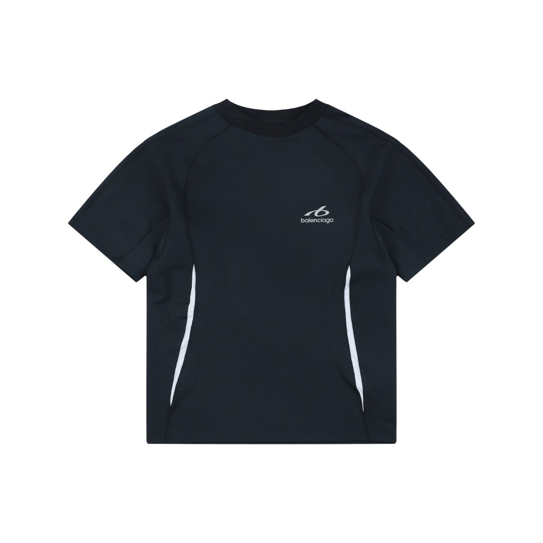 Balenciaga Side-Stripe Reflective Loop Quick-Dry Short-Sleeve Tee