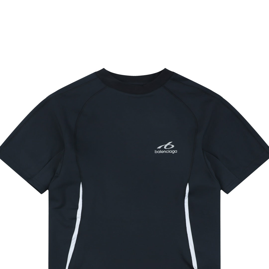Balenciaga Side-Stripe Reflective Loop Quick-Dry Short-Sleeve Tee