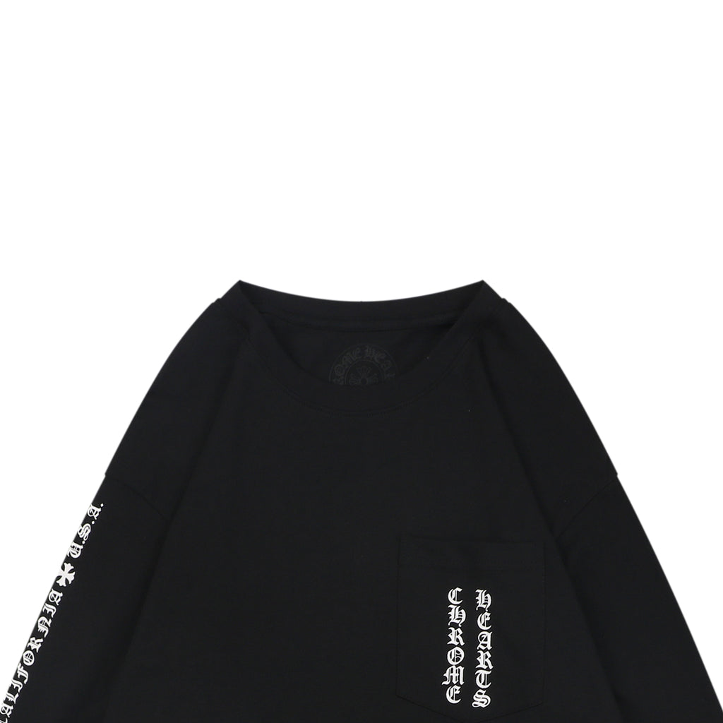 Chrome Hearts Sanskrit Cross Print Long Sleeve Tee – Grey