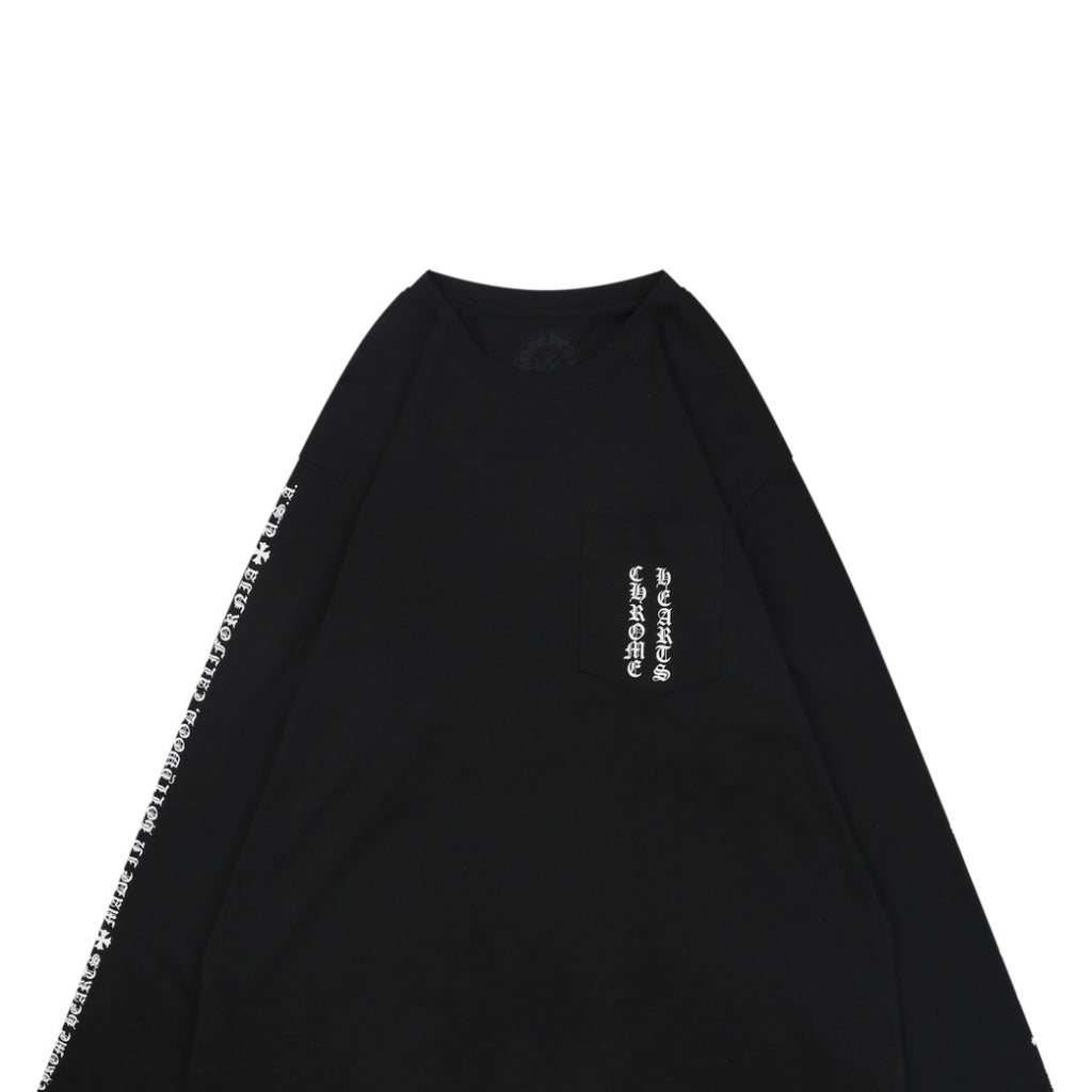 Chrome Hearts Sanskrit Cross Print Long Sleeve Tee – Grey