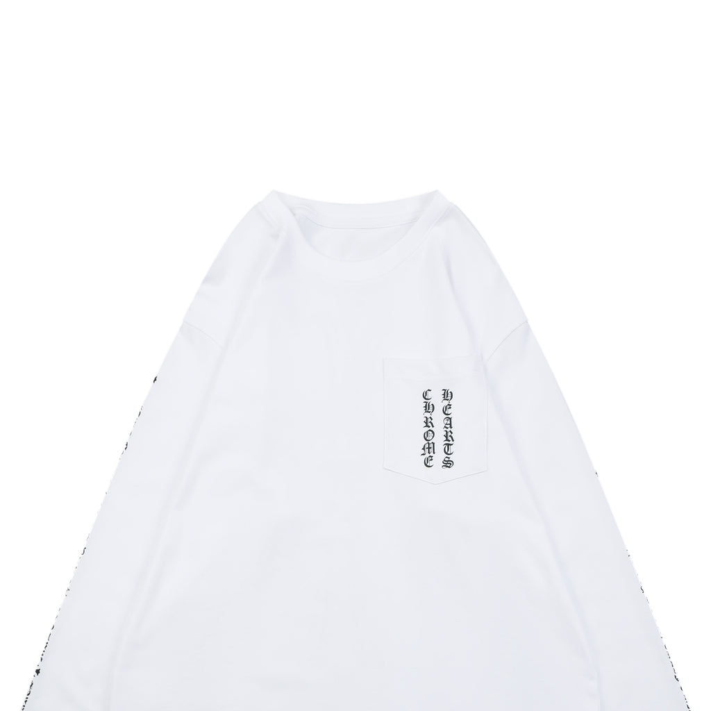 Chrome Hearts Grand Floral Cross Print Long-Sleeve Tee