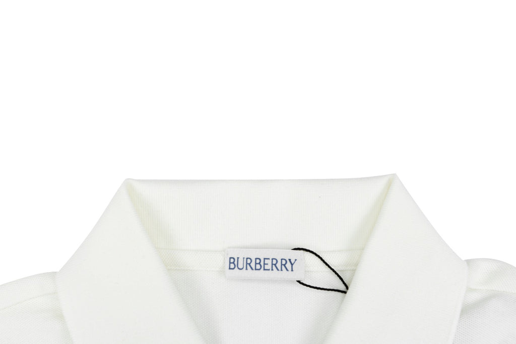 Burberry Stripe Equestrian Knight Embroidered Polo Short-Sleeve Shirt