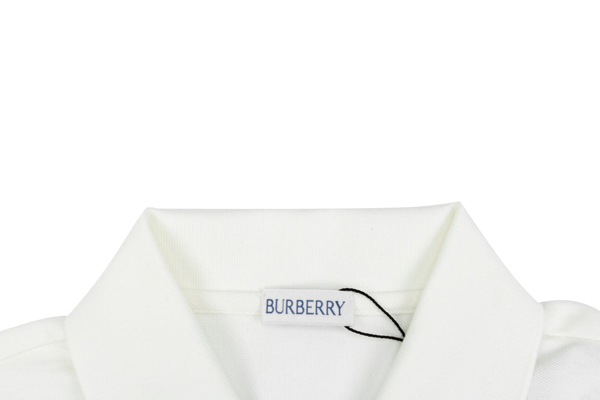 Burberry Stripe Equestrian Knight Embroidered Polo Short-Sleeve Shirt
