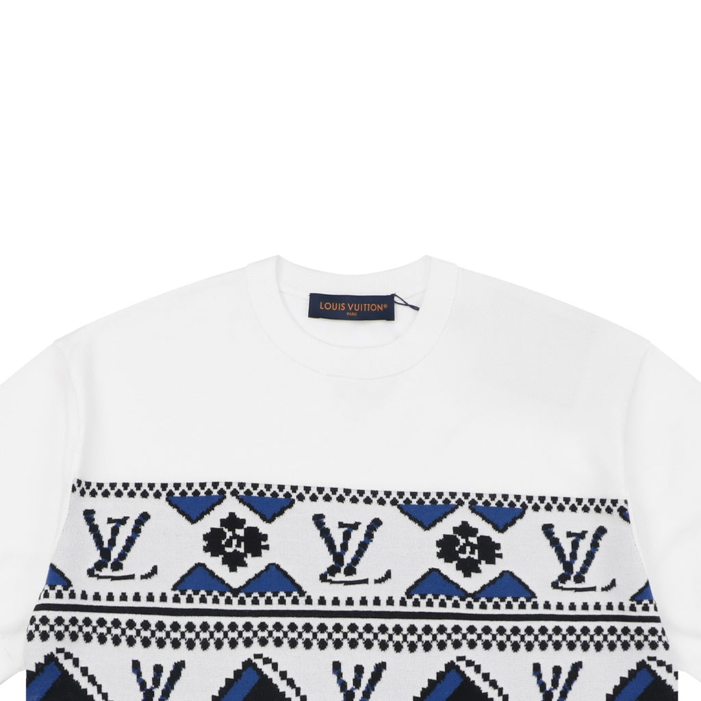 Louis Vuitton Monogram Jacquard Short Sleeve Tee – White