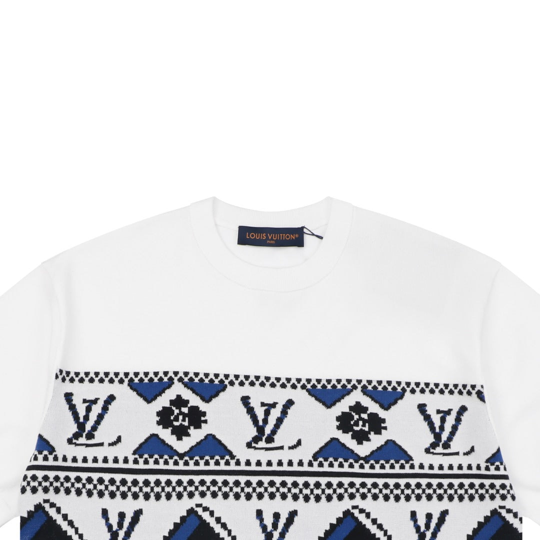Louis Vuitton Monogram Jacquard Short Sleeve Tee – White