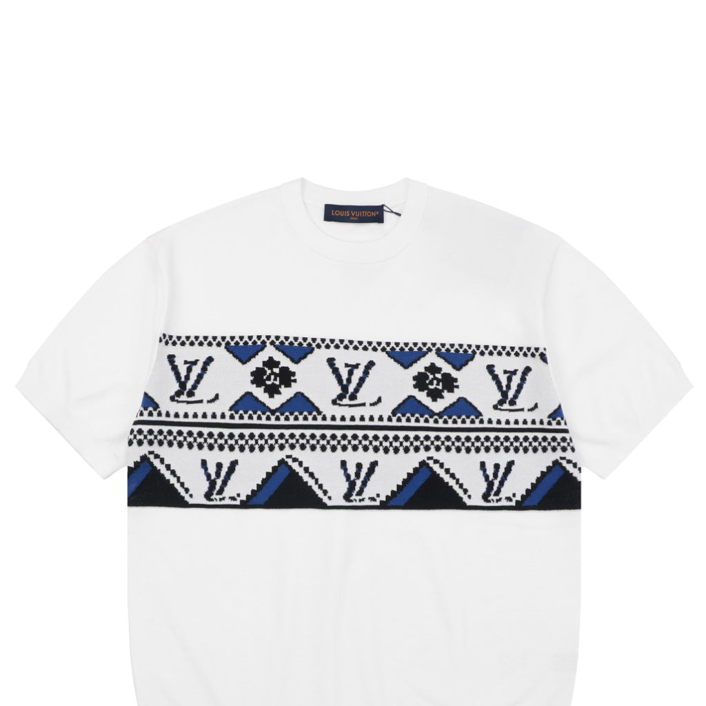Louis Vuitton Monogram Jacquard Short Sleeve Tee – White