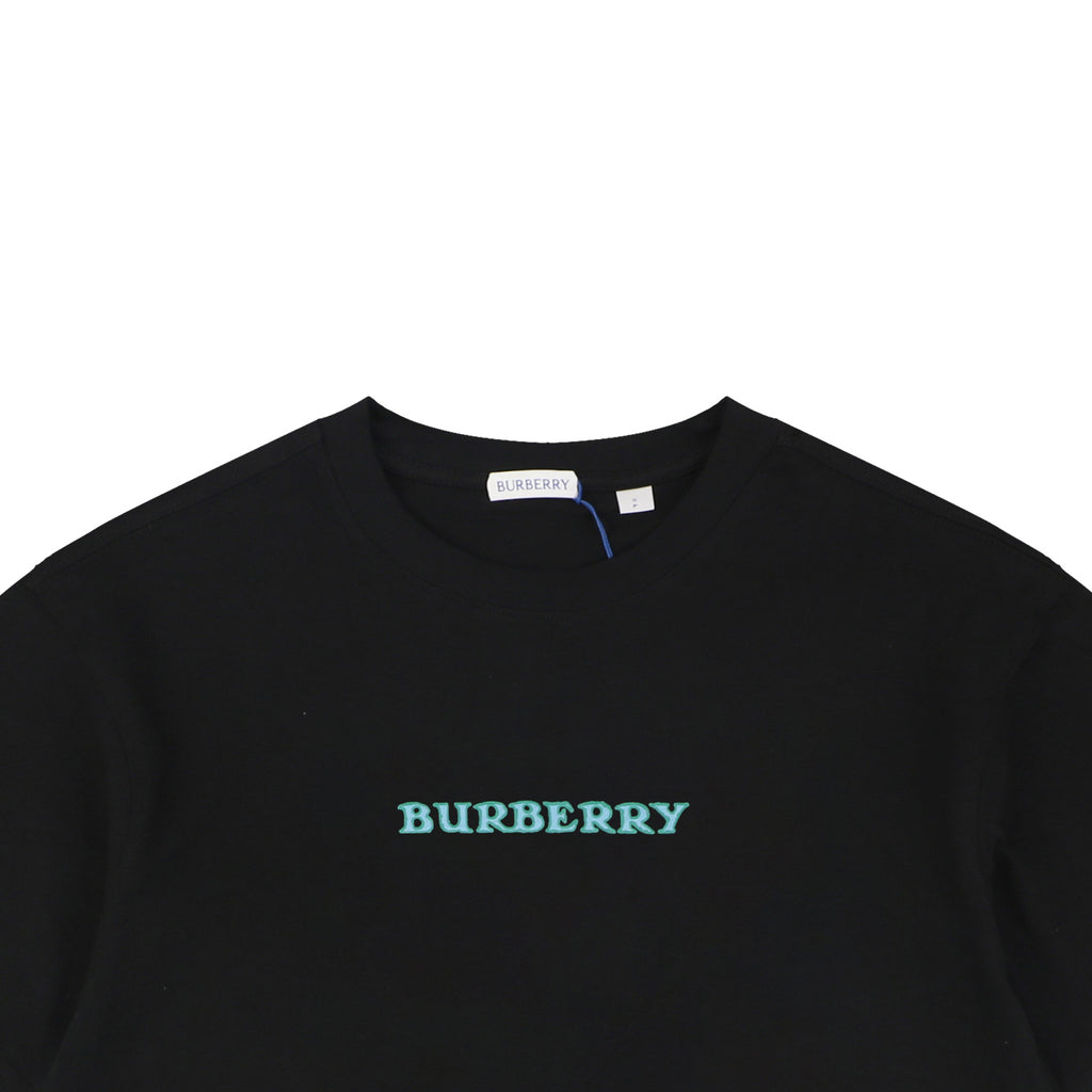 Burberry Equestrian Knight Back Print Short Sleeve Tee – Black