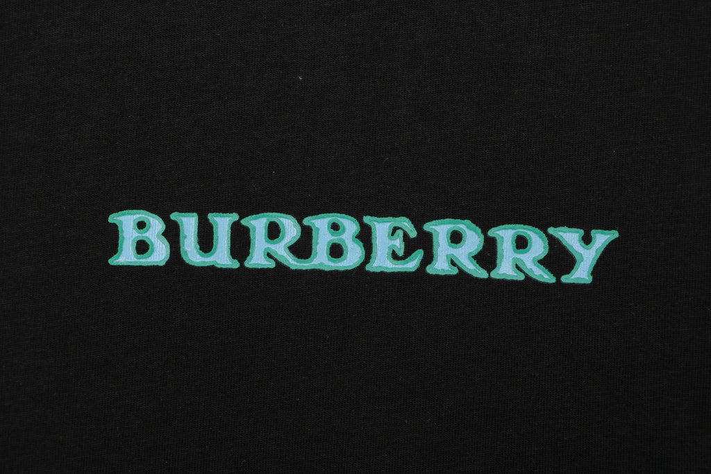 Burberry Equestrian Knight Back Print Short Sleeve Tee – Black