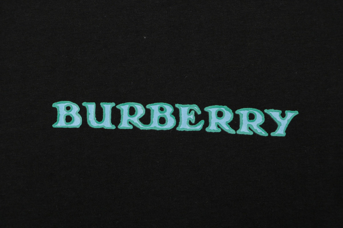 Burberry Equestrian Knight Back Print Short Sleeve Tee – Black