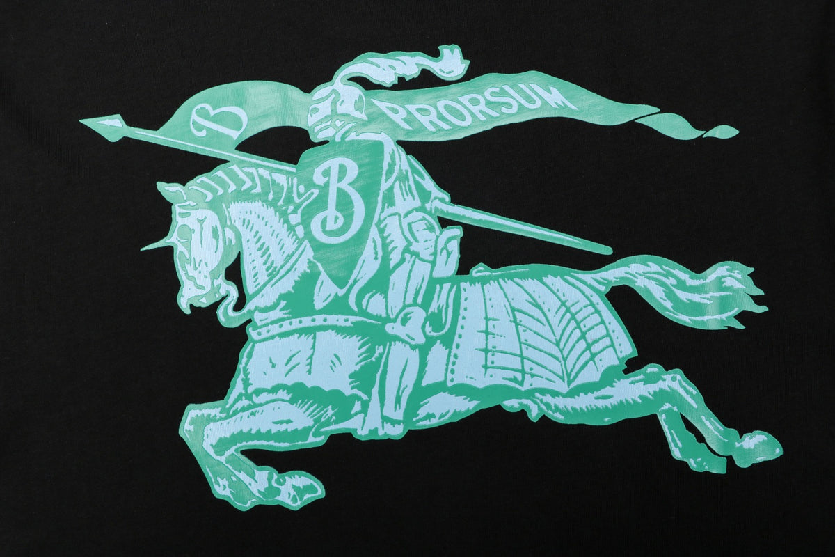Burberry Equestrian Knight Back Print Short Sleeve Tee – Black