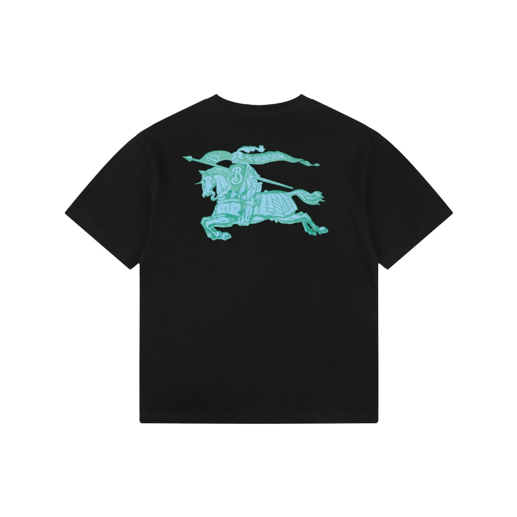 Burberry Equestrian Knight Back Print Short Sleeve Tee – Black