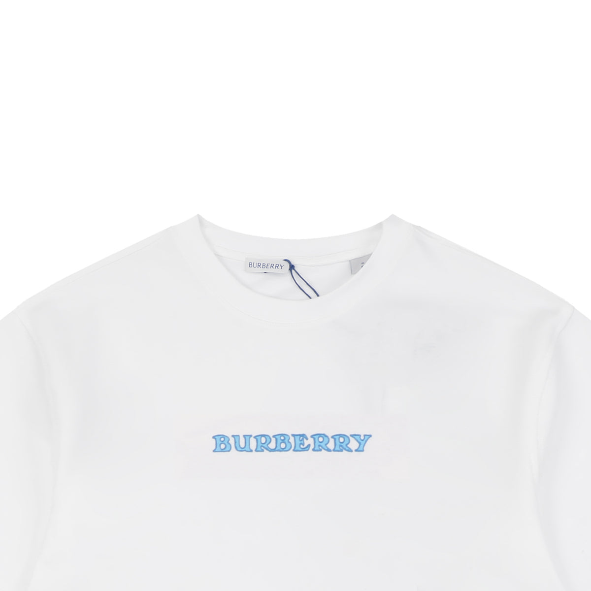 Burberry Wordmark Front Equestrian Knight Back Print Short Sleeve Tee – White