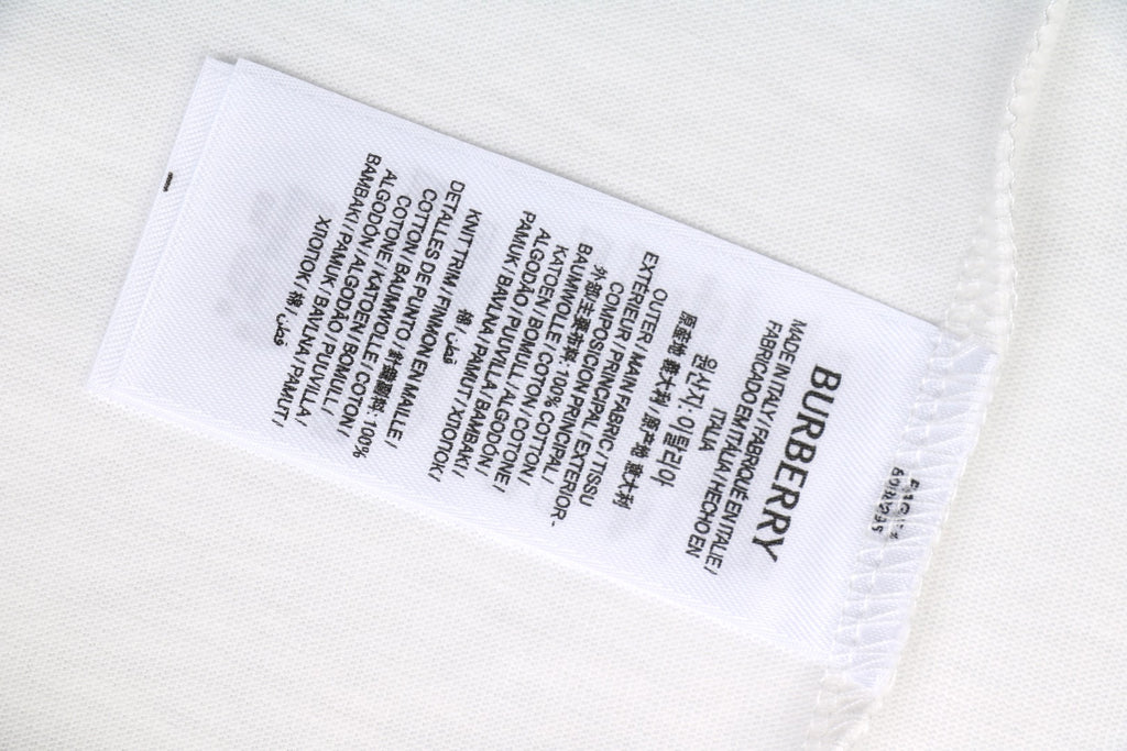 Burberry Wordmark Front Equestrian Knight Back Print Short Sleeve Tee – White