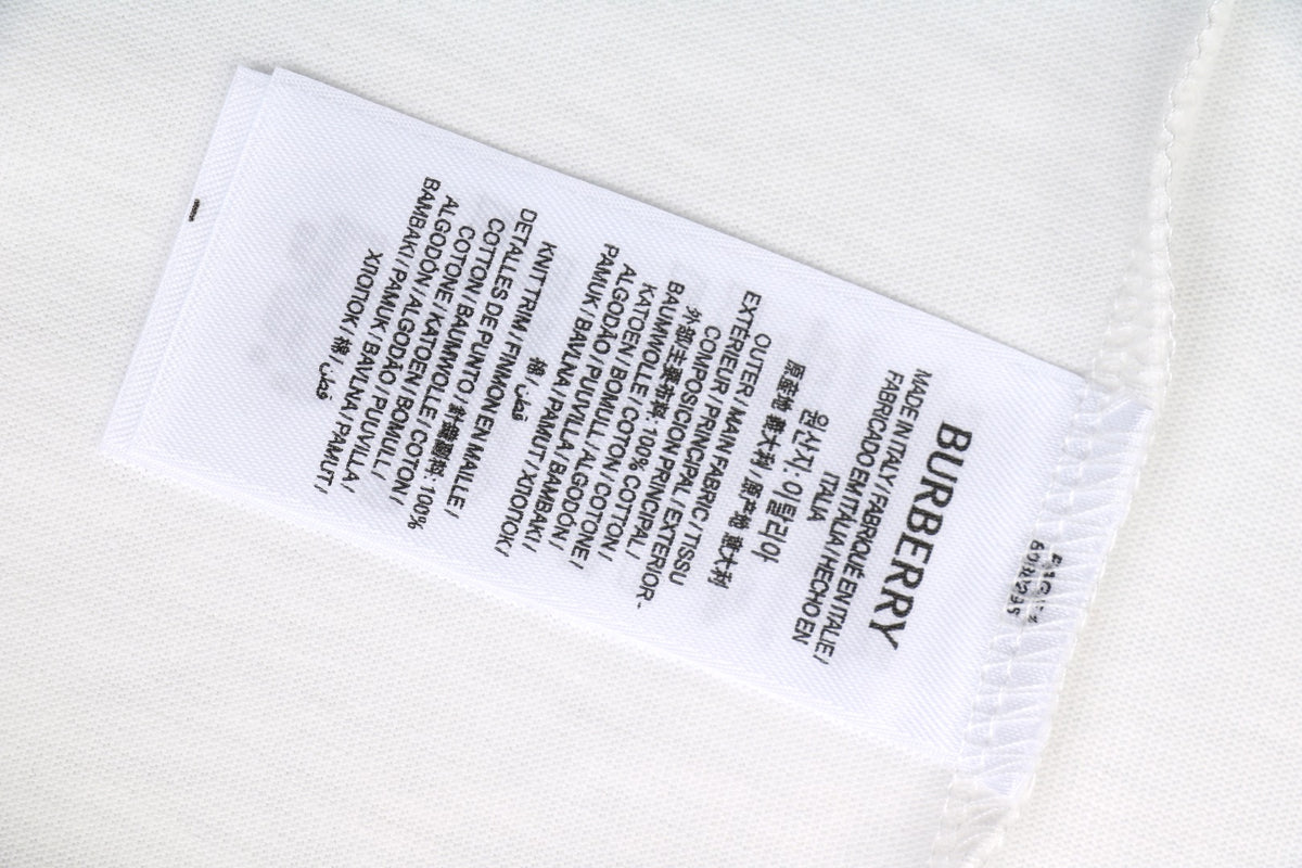 Burberry Wordmark Front Equestrian Knight Back Print Short Sleeve Tee – White