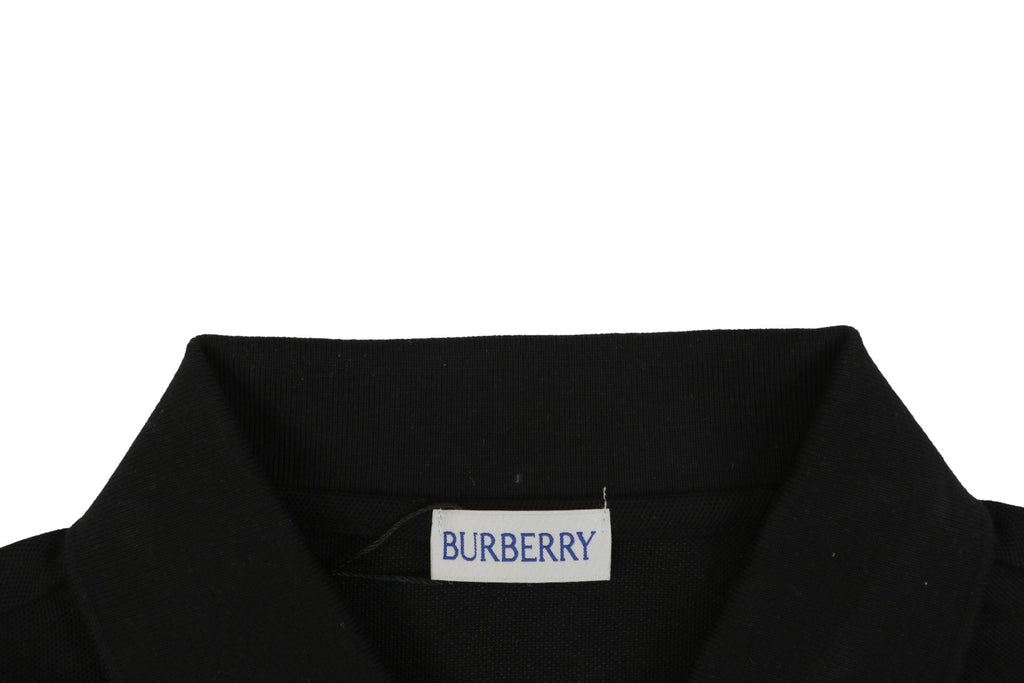 Burberry Equestrian Knight Stripe Cuff Polo Shirt – Black