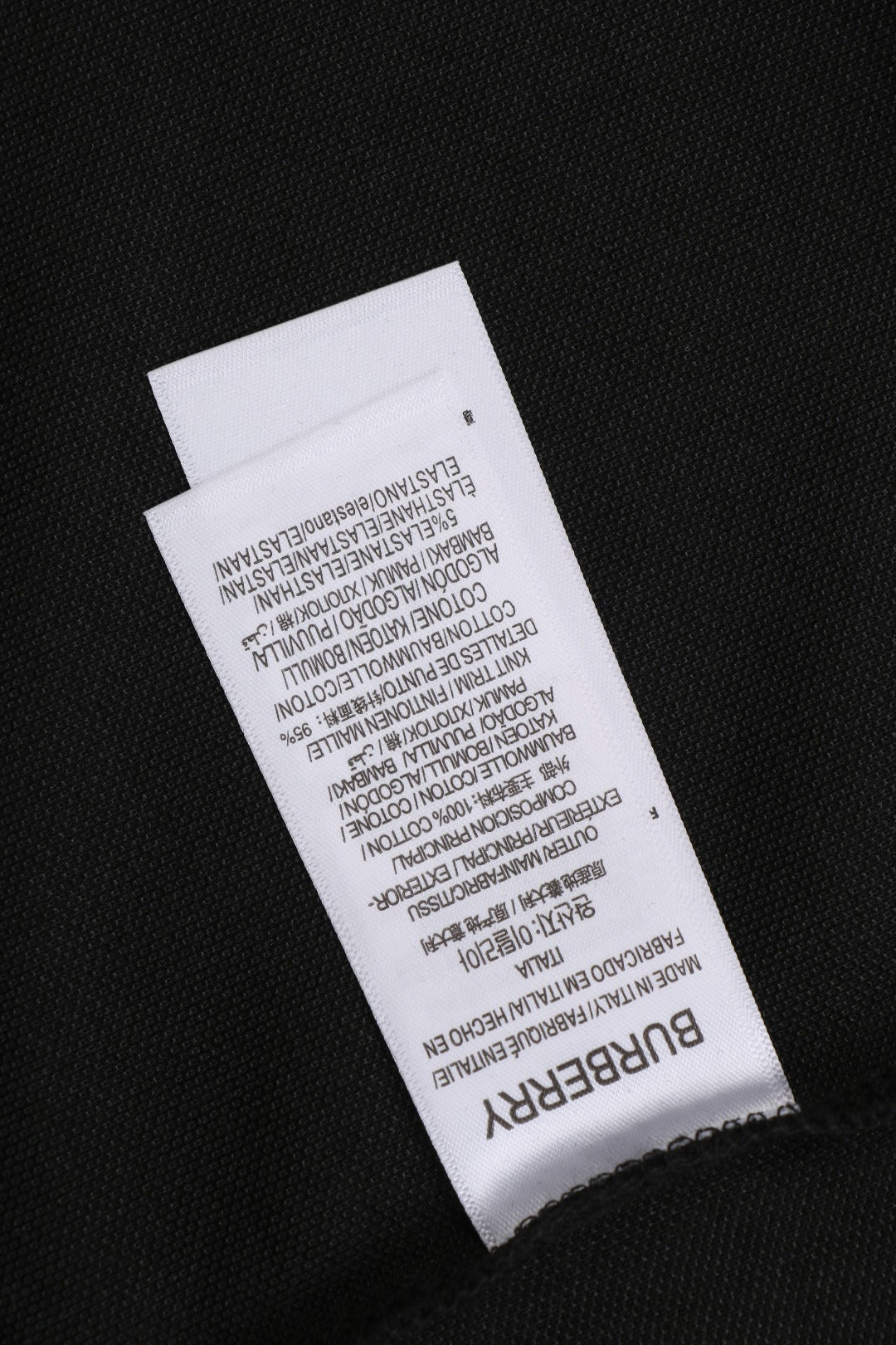 Burberry Equestrian Knight Stripe Cuff Polo Shirt – Black