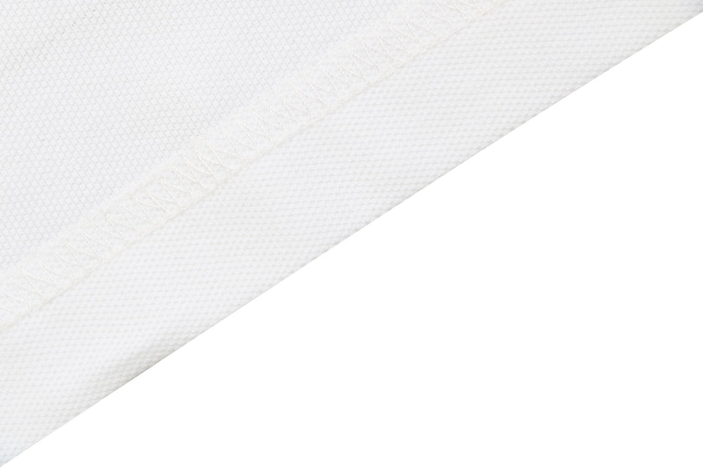 Burberry Striped Cuff Equestrian Knight Polo Shirt – White