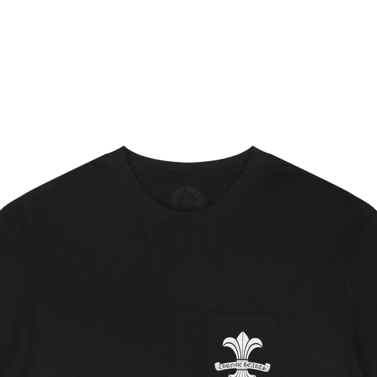 Chrome Hearts Distressed Fleur-de-Lis Sanskrit Print Short Sleeve Tee – Black