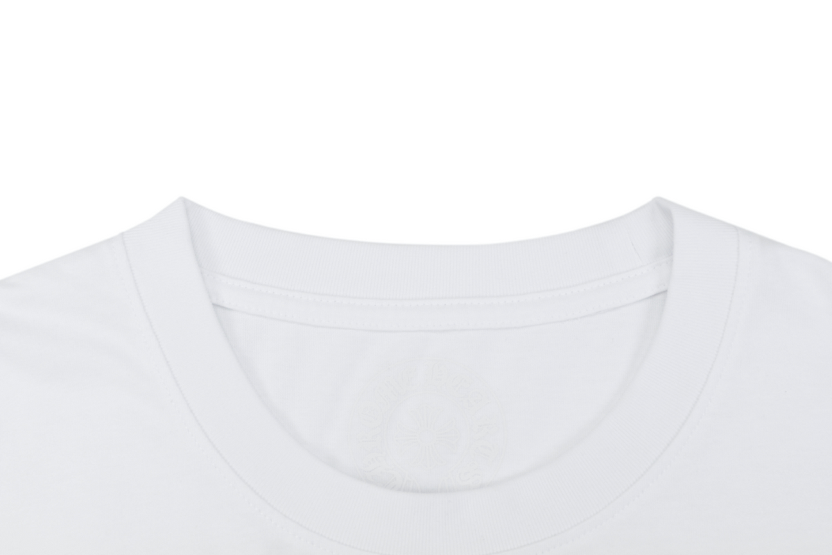 Chrome Hearts Distressed Fleur-de-lis Sanskrit Print Short Sleeve Tee – White