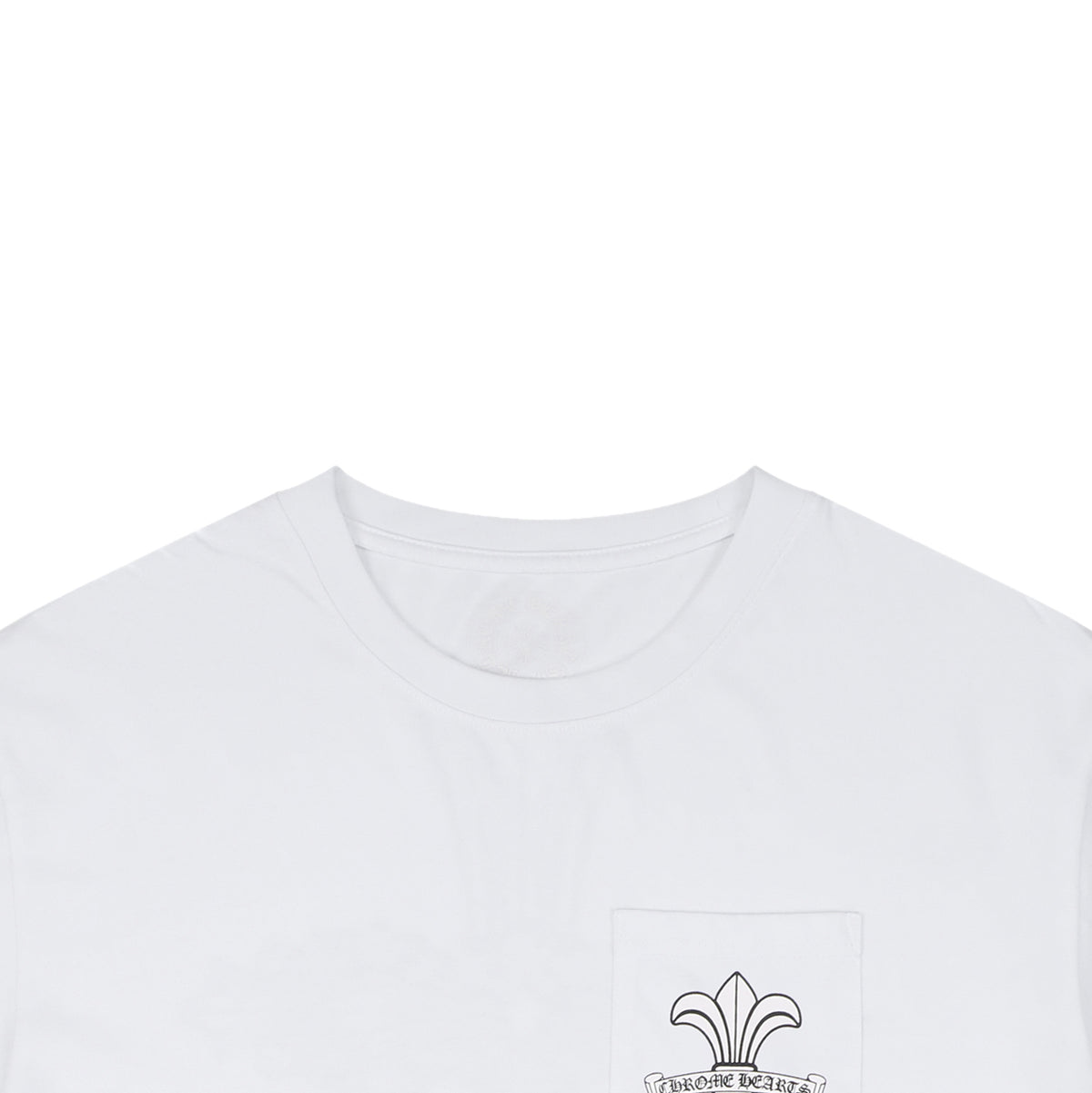 Chrome Hearts Distressed Fleur-de-lis Sanskrit Print Short Sleeve Tee – White