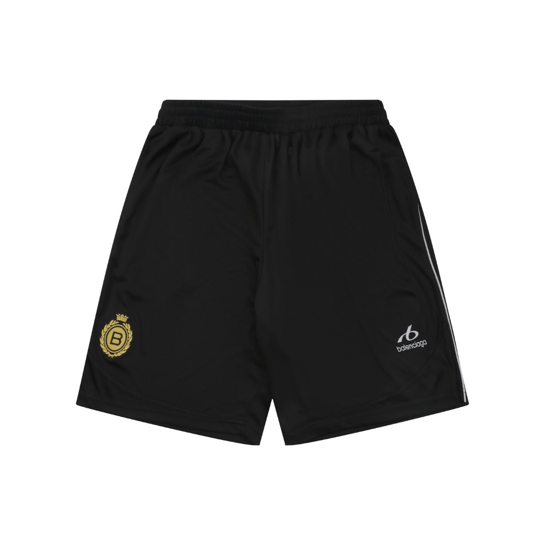 Balenciaga Wheat Crest B Logo Reflective Shorts – Black