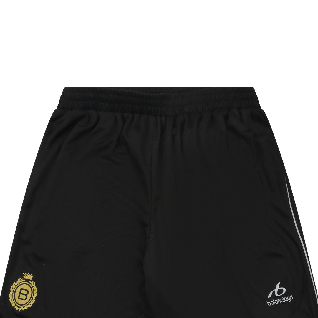 Balenciaga Wheat Crest B Logo Reflective Shorts – Black