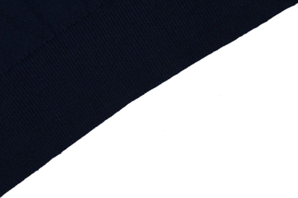 Louis Vuitton Vertical Stripe Monogram Openwork Jacquard Knit Polo – Navy