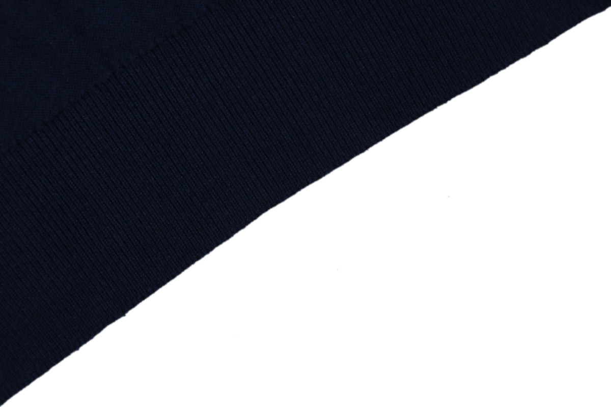 Louis Vuitton Vertical Stripe Monogram Openwork Jacquard Knit Polo – Navy