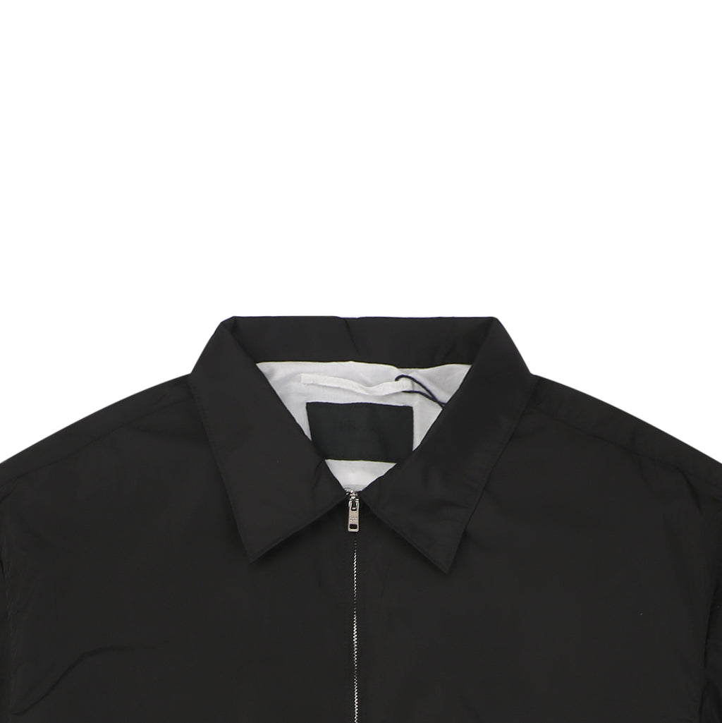 Prada Triangle Logo Nylon Zip Short Sleeve Shirt – Black