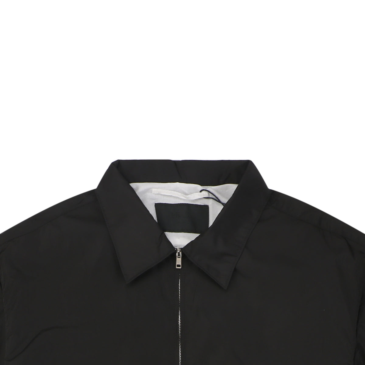 Prada Triangle Logo Nylon Zip Short Sleeve Shirt – Black