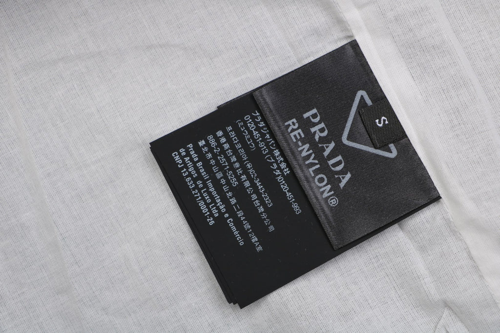 Prada Triangle Logo Nylon Zip Short Sleeve Shirt – Black