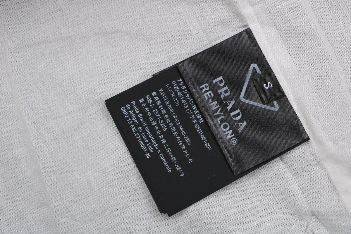 Prada Triangle Logo Nylon Zip Short Sleeve Shirt – Black