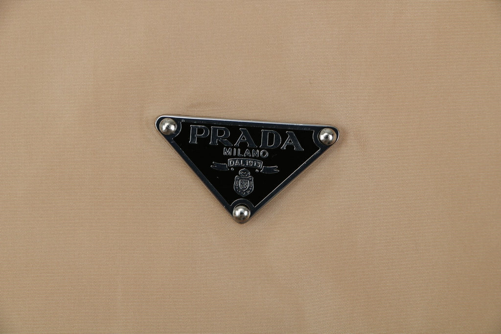 Prada Triangle Logo Nylon Zip Short Sleeve Shirt – Khaki
