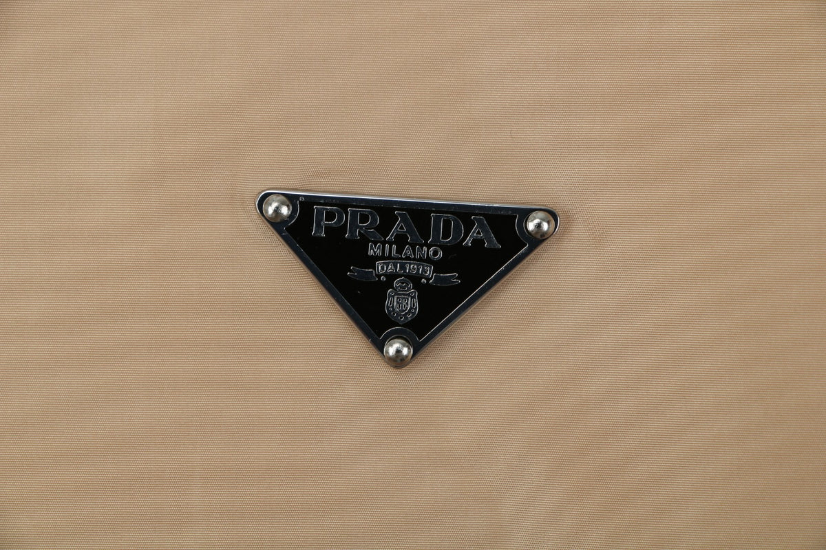 Prada Triangle Logo Nylon Zip Short Sleeve Shirt – Khaki