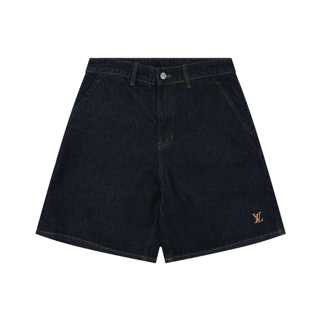Louis Vuitton Monogram Leather Badge Denim Shorts – Indigo