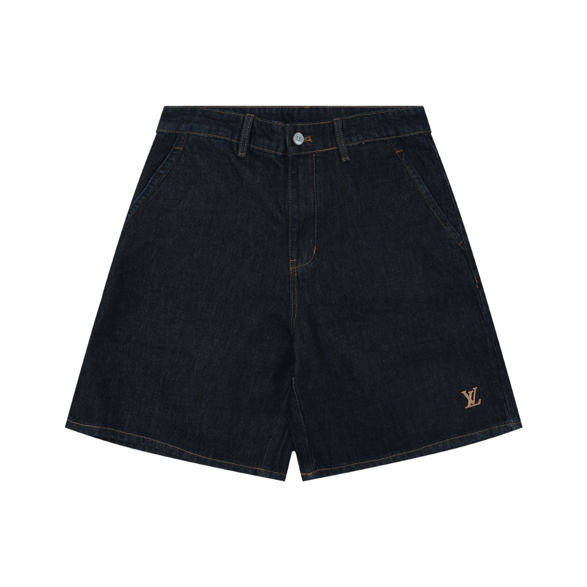 Louis Vuitton Monogram Leather Badge Denim Shorts – Indigo