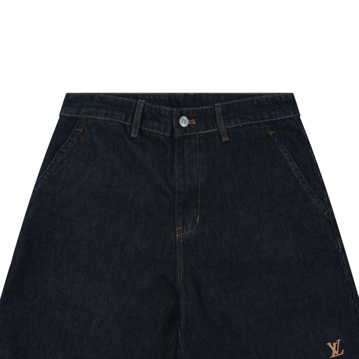 Louis Vuitton Monogram Leather Badge Denim Shorts – Indigo