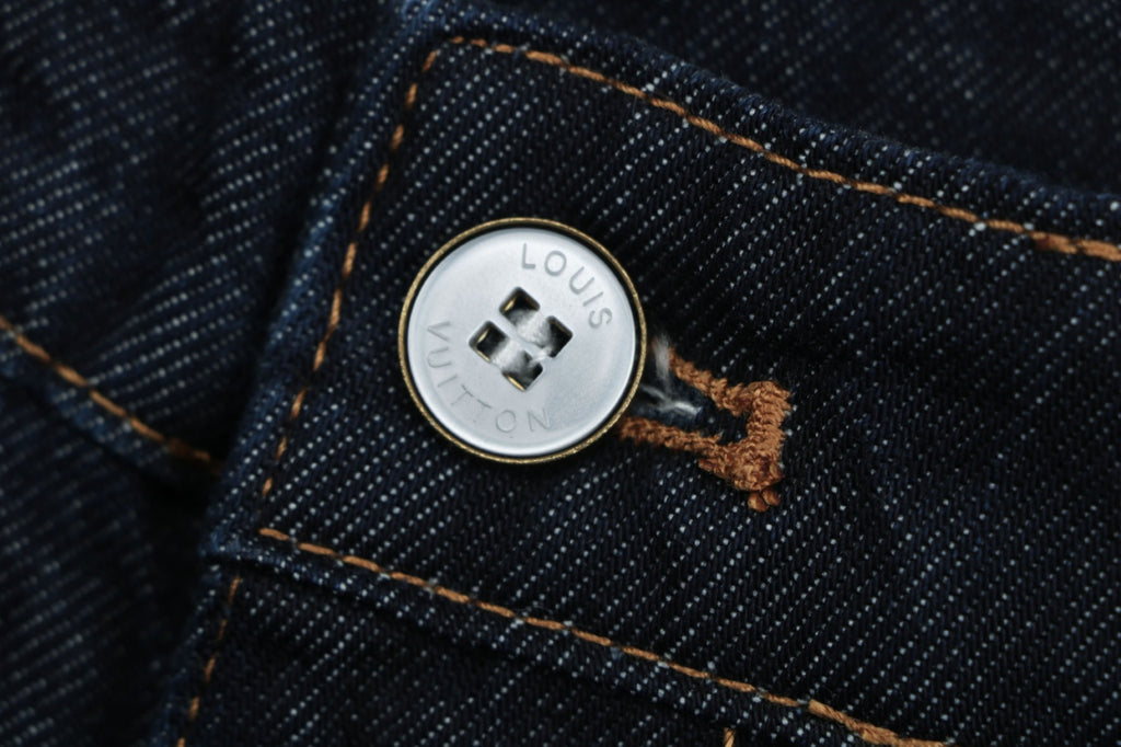 Louis Vuitton Monogram Leather Badge Denim Shorts – Indigo