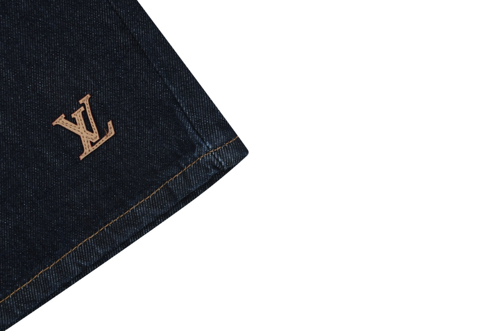 Louis Vuitton Monogram Leather Badge Denim Shorts – Indigo
