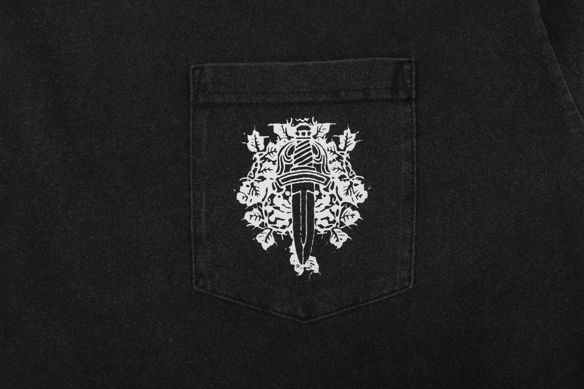 Chrome Hearts Vine Dagger Pocket Print Long Sleeve Tee – Black