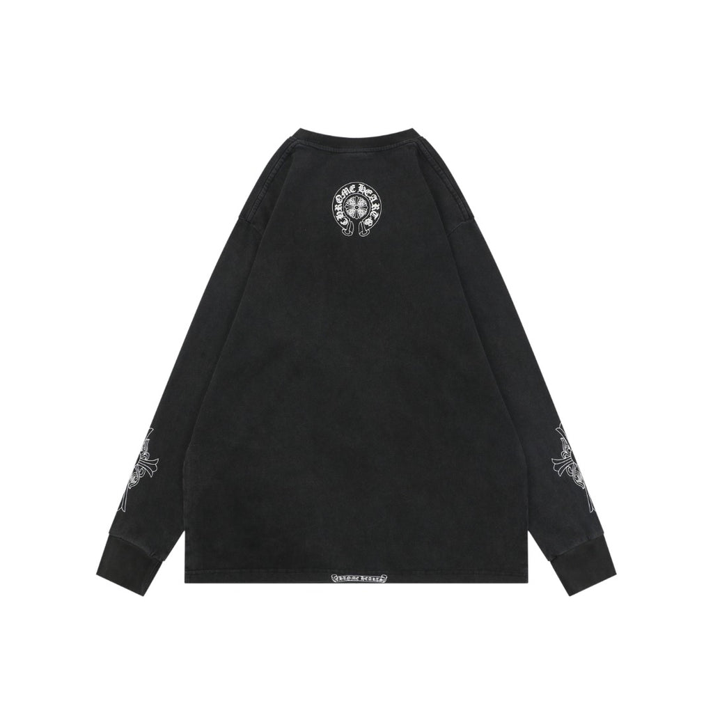 Chrome Hearts Vine Dagger Pocket Print Long Sleeve Tee – Black