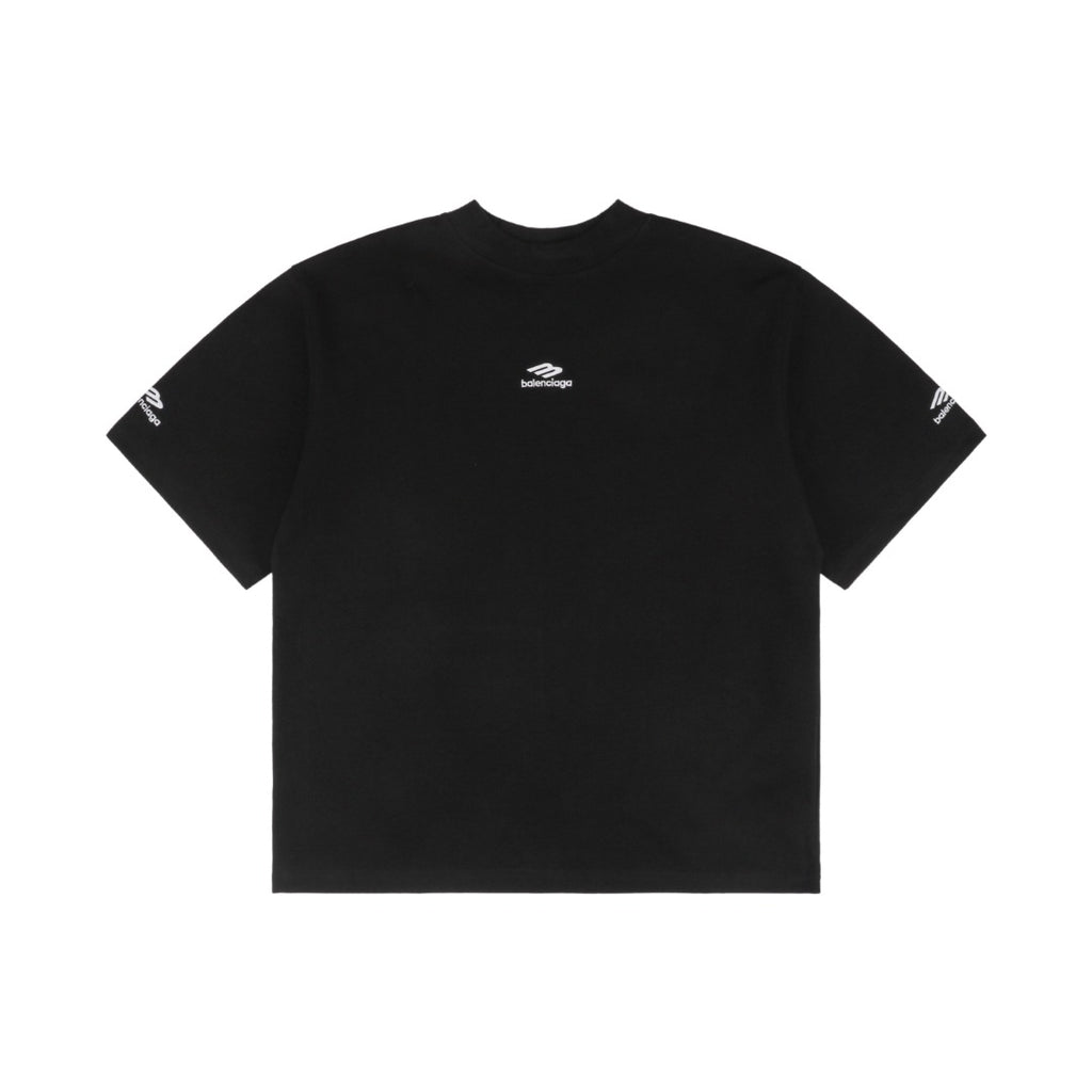Balenciaga 24SS 3B Logo Embroidered Short Sleeve Tee – Black
