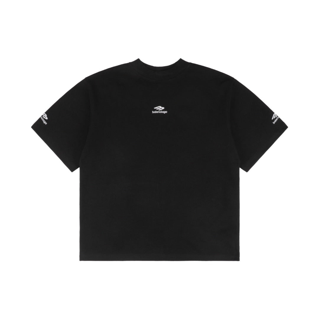 Balenciaga 24SS 3B Logo Embroidered Short Sleeve Tee – Black
