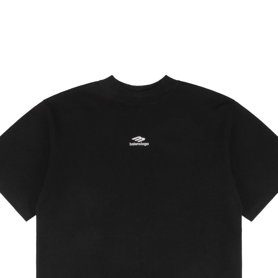 Balenciaga 24SS 3B Logo Embroidered Short Sleeve Tee – Black