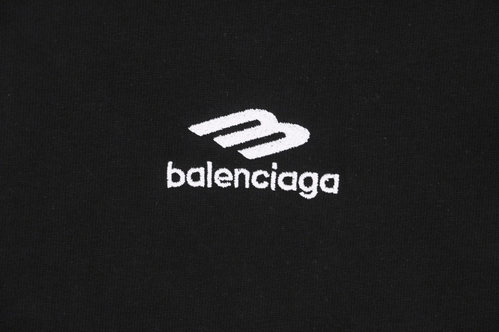 Balenciaga 24SS 3B Logo Embroidered Short Sleeve Tee – Black