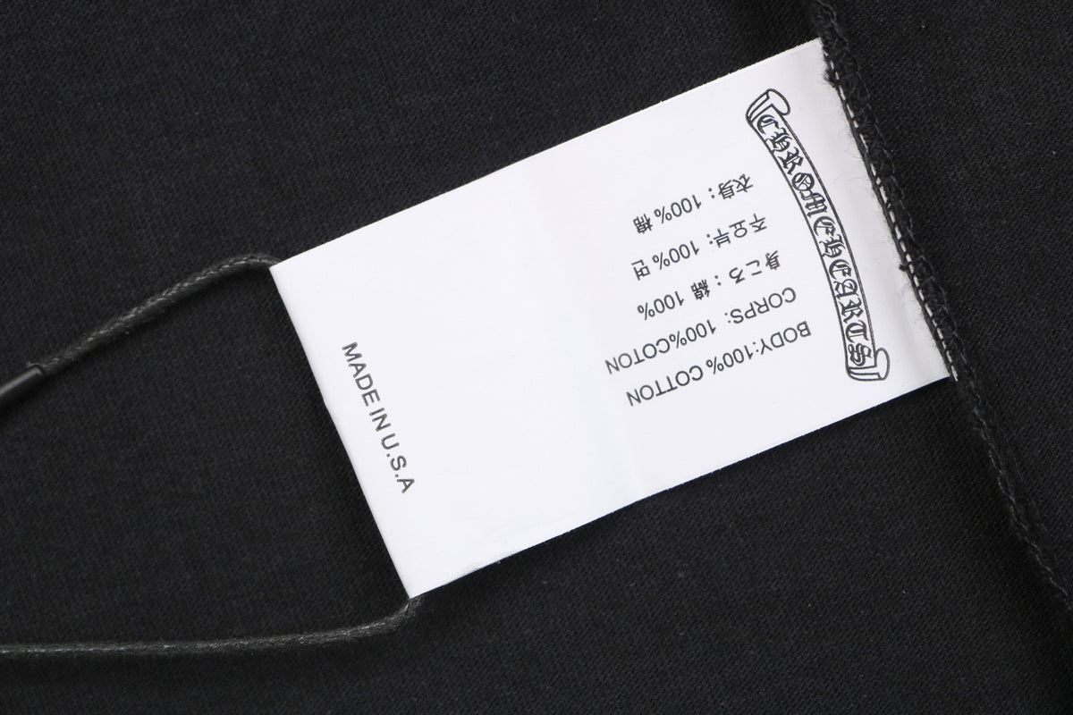 Chrome Hearts Pocket Sanskrit Scroll Print Short Sleeve Tee – Black / Neon Yellow