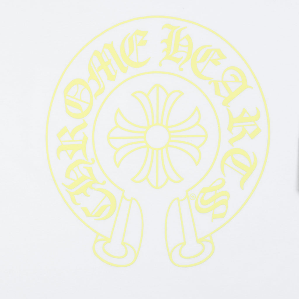 Chrome Hearts Pocket Sanskrit Scroll Print Short Sleeve Tee – White / Lemon Yellow