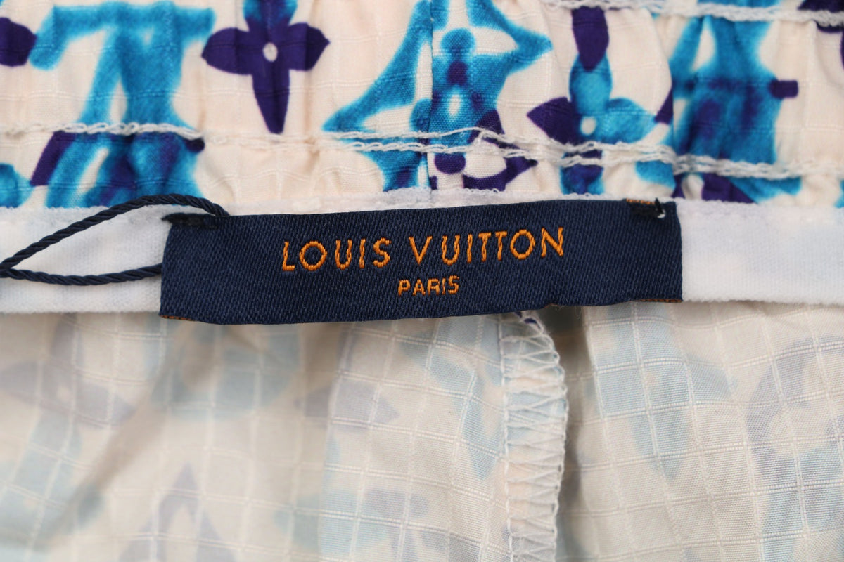 Louis Vuitton All-Over Monogram Print Shorts – Ecru / Blue Violet
