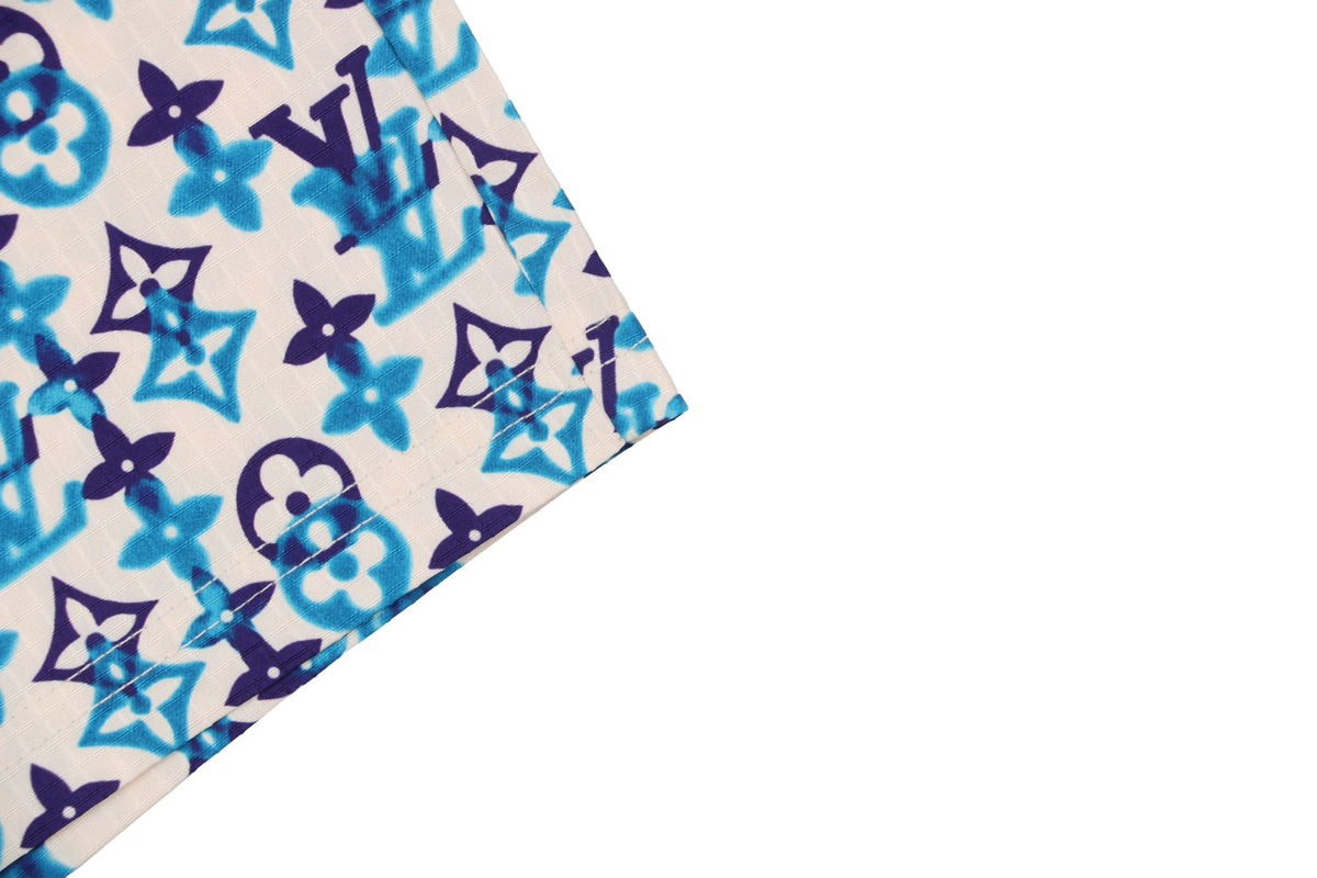 Louis Vuitton All-Over Monogram Print Shorts – Ecru / Blue Violet